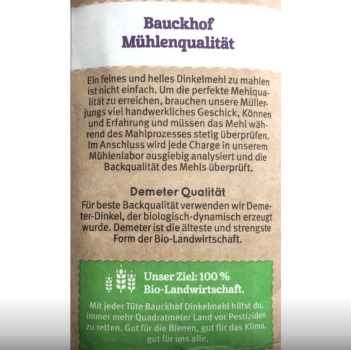Demeter Dinkelmehl 630 - vom Bauckhof - Produktbeschreibung